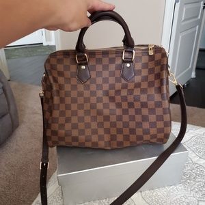 Checkered crossbody purse